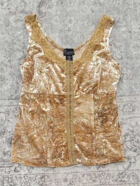 vintage y2k 90s velvet gold corset top tank